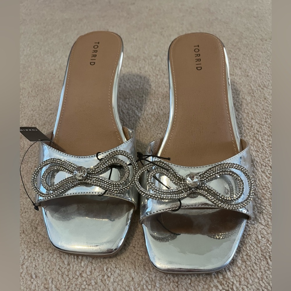 Torrid Rhinestone Bow Mules NWT Size 12